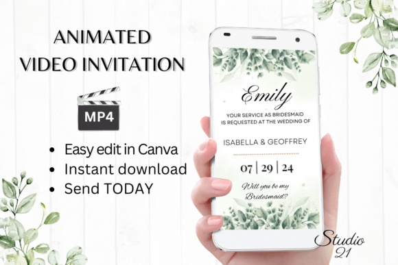 A Modern Calligraphic Touch: The Classic Bridesmaid Proposal W3408M