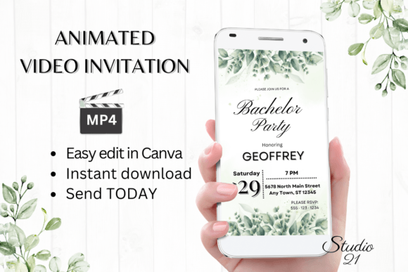 Classic Bachelor Party Invite W5408: A Modern Typography Asset