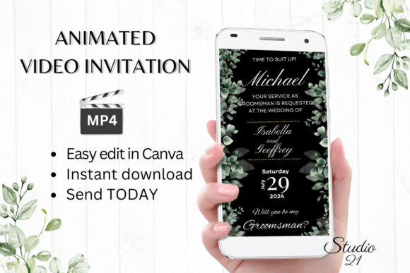 Classic Groomsman Proposal W3405GM: A Designer's Guide to This Digital Invitation Template