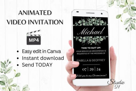 Classic Groomsman Proposal W3407GM: A Font for Timeless Invitations