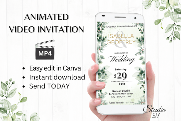 Classic Wedding Invitation W8404: Elegance in Motion