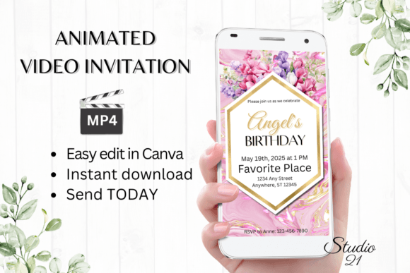 Digi Watercolor Flowers Birthday Evite: A Modern Celebration in Motion