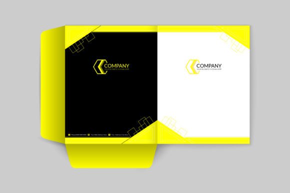 Elevate Your Brand with a Yellow Presentation Folder Template