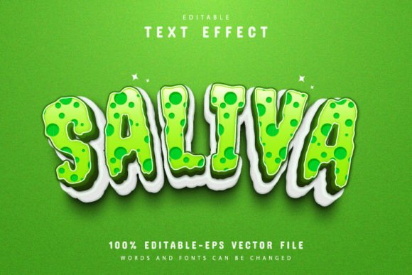 Green Saliva 3D Text Effect: Bold Vector Style for Your Brand