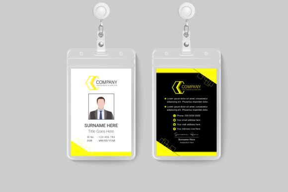 Identification Card Template Design for Business Branding