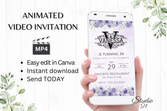 Monogram Letter V: Your Instant Digital Invitation Template