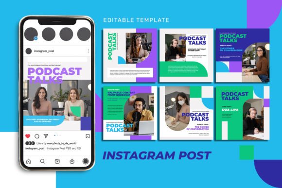 Podcast Talks Instagram Post: A Modern Template for Creators