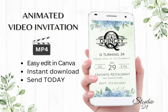 Smartphone Invite Monogram Letter Q: The Animated Template for Instant Invites